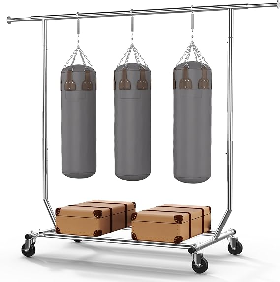 HOKEEPER Clothing Racks Heavy Duty Clothing Rack Load 300LBS | Portable Clothes Rack with Wheels, Large Storage Space, Easy Assemble Garment Rack for Bedroom, Living Room 22"D x75"W x71"H