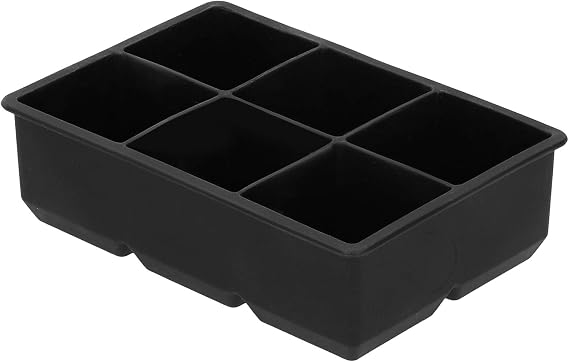 6-Grid Large Ice Cubes Maker Square Ice Cubes Tray Silicone Ice Mold Party Bar Accessories