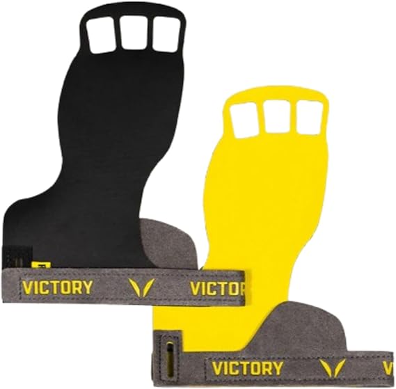 Victory Grips Men's Conquer 3-FC Hand Grips for Cross Training & Gymnastics 3 Finger Full Coverage No Chalk Palm Grips with Classic Minimalist Wrist Design 1 Pair