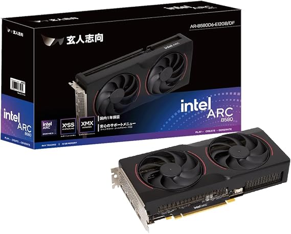 Genki Interior Intel Arc B580 Equipped Graphics Board GDDR6 12GB Domestic Authorized Distributor Product AR-B580D6-E12GB/DF