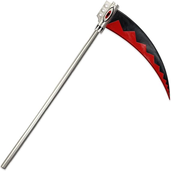 47.9 Inch Anime Scythe Prop PVC Soul Eater Inspired Death Scythe Weapon, Maka Albarn Style with Eye Pattern Design, Cosplay Replica for Halloween & Collection
