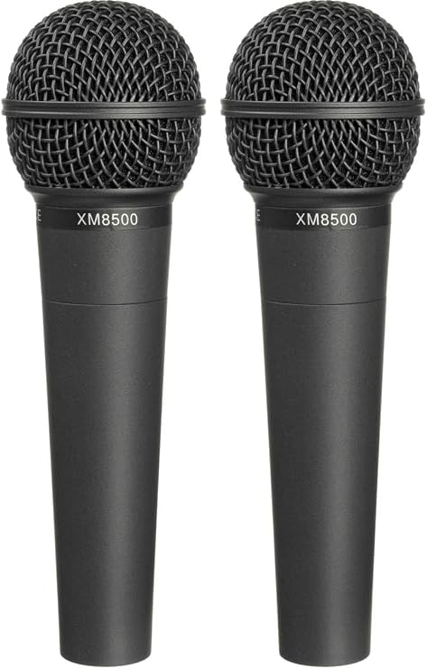 Behringer XM8500 Dynamic Vocal Microphone with XLR Connector, Cardioid Pickup for Studio Recording & Live Performance on Stage, Podcasting, Streaming (Pack of 2)