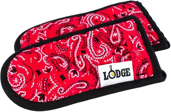 Lodge Fabric Hot Handle Holder - Machine Washable Hot Handle Holder Designed for Traditional Lodge Cast Iron Products - Reusable Heat Protection Up to 350 - Bandana, 2 Count (Pack of 12)