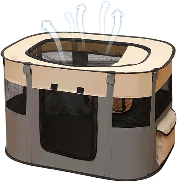 Foldable Cat Playpen, Portable Cat Cage, Foldable Bed Breathable Cage for Camping Backyard Living Room Home Yard Apartment Outdoor Travel Patio Balcony