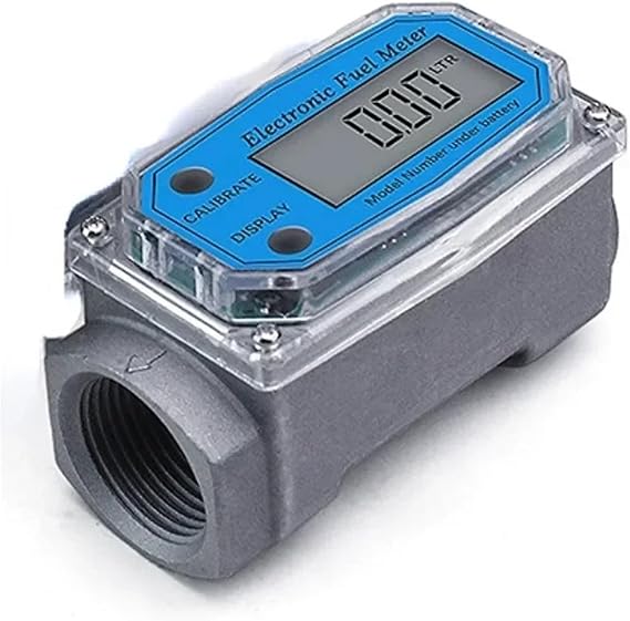 1 Inch / 1.5 Inch Turbine Water Flowmeter with Digital L/C/D Display,Thread Fuel Transfer Meter Diesel Gasoline Water Flow Met(1In Aluminum Alloy)