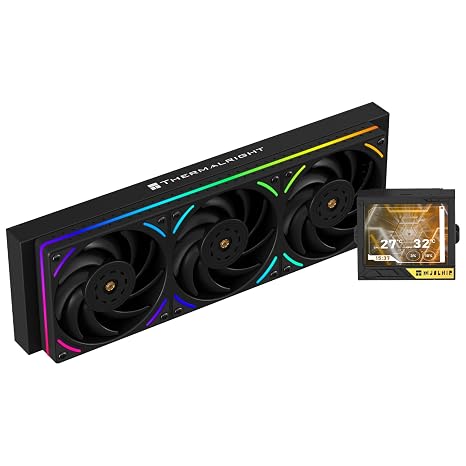 Thermalright Mjolnir Vision 360 UB PRO ARGB Black Aio CPU Liquid Cooler,IPS Screen with 640x480 Resolution,3-in-1 Exhaust Fan,for AM5/Intel LGA1851/1700, 3.5in Magnet-Absorbent LCD Screen
