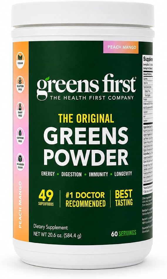 Greens First Original Greens Powder, Peach Mango, 60 Servings