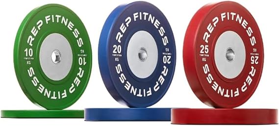 REP Color Bumper Plates, KG Olympic and Competitive, For Barbell Set, Rubber Training Discs for Home Gym Strength Lifting, Low Bounce Durable, Weight Sets of 90 |110 | 120 | 140 Kilogram Options