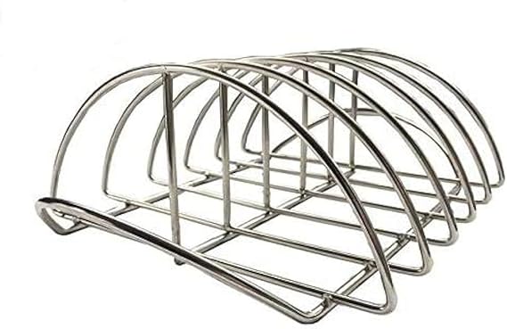 BBQ Rib Rack For Smoker Stainless Steel Rack For Large Big Green Egg and Kamado Joe Smoker Joe and 18" or Larger Grills Roast grill For Charcoal Grill Smoker