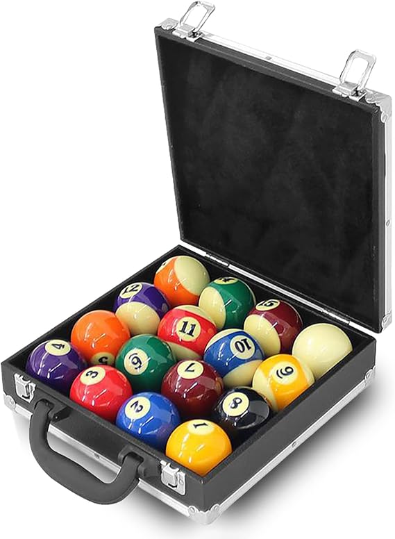 Gaeirt Billiard Balls Storage Box, Pool Balls Set with 16 Holes (Billiards), Billiard Accessory with, Pool Carrying Case Accessory with Carry Handle