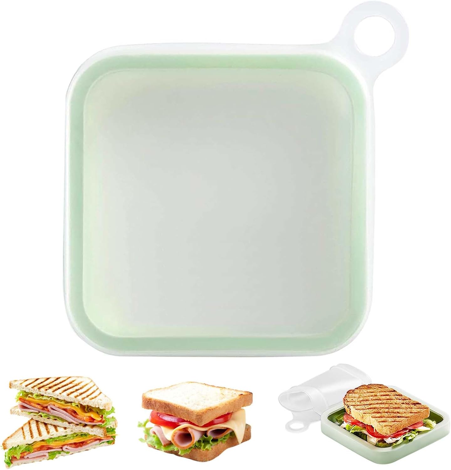 Feibety Portable Lunch Box Sandwich Case for Kids Adult Food Container Food Grade Bento Storage Sandwich Box, Meal Prep Containers Dishwasher and Microwave Safe, BPA Free for Picnic, School, Office