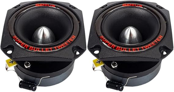 Genius Audio GPRO-T09P 1", 35 Watts RMS - 150 Watts Max, Pro Audio Titanium Super Bullet Tweeter Speaker, Aluminum Diaphragm Car Audio Speaker, Ferrite Magnet, 4 Ohms (2 Tweeters)