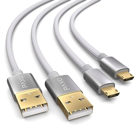 2x PS4 controller charging cable, 4m cable for Playstation 4, Sony PS4, PS4 Slim, Microsoft Xbox One controllers, micro USB charging cable, white