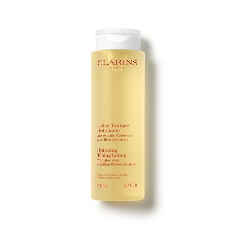 Clarins Hydrating Toning Lotion | Cleanses, Tones, Hydrates and Balances Skin's Microbiota |Plant-Based Ingredients, Including Aloe Vera | Alcohol-Free | Normal to Dry Skin Types