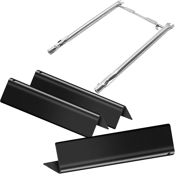 15.3" Flavorizer Bars and Grill Burner for Weber Spirit & Spirit 2 Grills Parts Spirit 210 215 220, Spirit II 210 Grill Parts with Front Control, Grill Replacement Parts for Weber 7635 69785