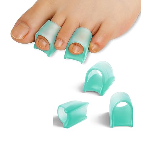 Hammer Toe Straightener Corrector for Women & Men - Gel Toe Splints - 6pcs(Green) Hammer Toe Straightener - Realign Bent, Curled, Crooked, Claw, Hammer Toes - 3 Different Sizes (S/M/L)
