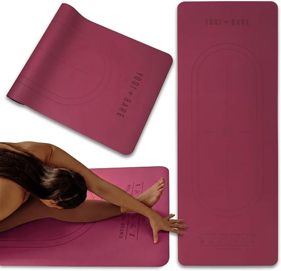 Yogi Bare Yoga Mat - EverGrip & Original Paws 183cm x 68cm | Large Eco, Natural & Thick Rubber Yoga Mat | Lightweight & Compact Home Gym Fitness, Pilates Exercise & Stretching Accessories
