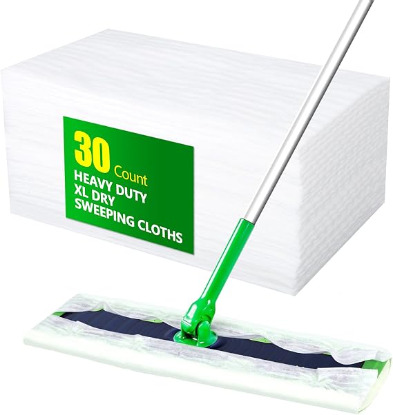 30 Count XL Dry Sweeping Cloths Compatible with Swiffer XL Mop