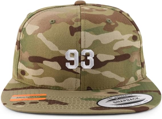 Trendy Apparel Shop Small Number 93 Embroidered Flatbill Snapback