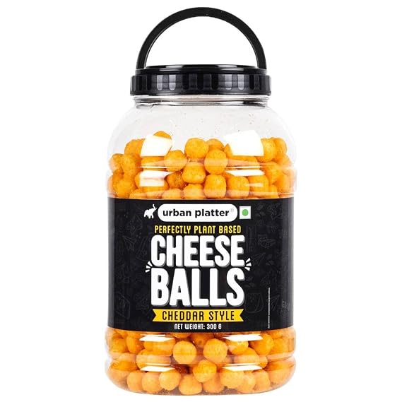 Urban Platter Cheese Balls 300g (Cheddar Flavour Plant-Based Vegan Snack Party Pack)