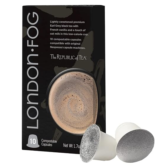 The Republic of Tea London Fog Tea Latte Capsule-Compatible Recyclable Pods, 10 count, Contains Caffeine