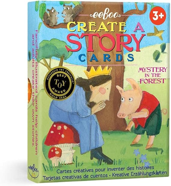 eeBoo: Mystery in The Forest Create a Story Pre-Literacy Cards, 36 Cards with Colorful Characters, Encourages Imagination, for Ages 3 and up
