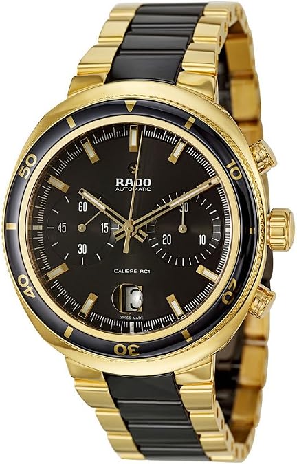 Rado D Star Chronograph Automatic Yellow Gold PVD and Black Ceramic Men's Watch R15967162
