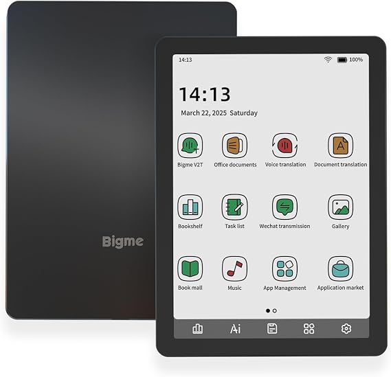 Bigme B6 Color eReader with 2GB+32GB, 6 Inches Colour Eink eBook Readers Android E-Readers Digital ePaper Tablet with Octa-Core CPU, Android 14, Adjustable Front Light E-Ink eReader Black