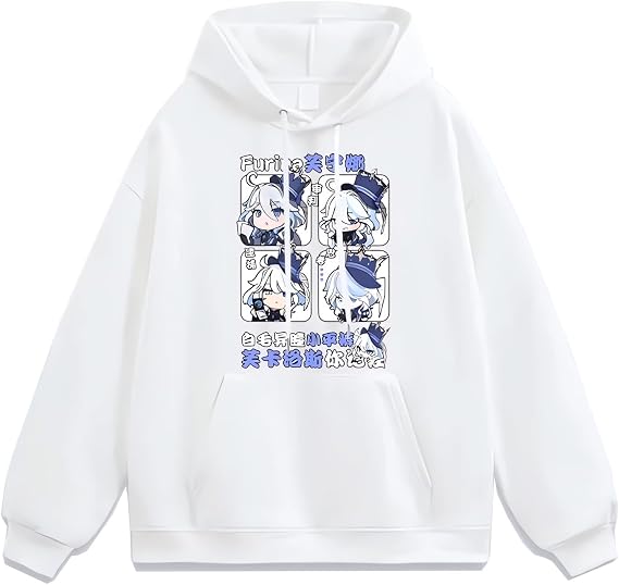 Game Hoodie Print Pullover Unisex Hooded 3D Graphic Sweatshirt Hoodies White