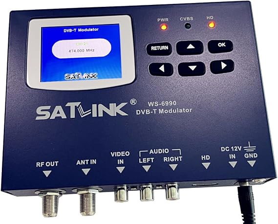 SATLINK WS-6990 1 Route DVB-T modulator AV+ HDMI COFDM modulation H.264
