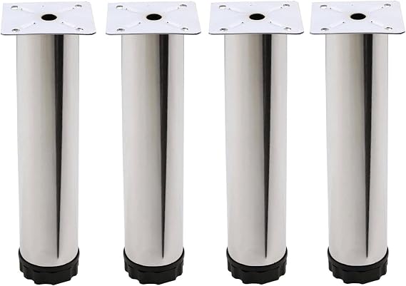 Adjustable Furniture Sofa Base Sofa Metal Support Riser Leg 20cm Chrome Legs (4PCS)
