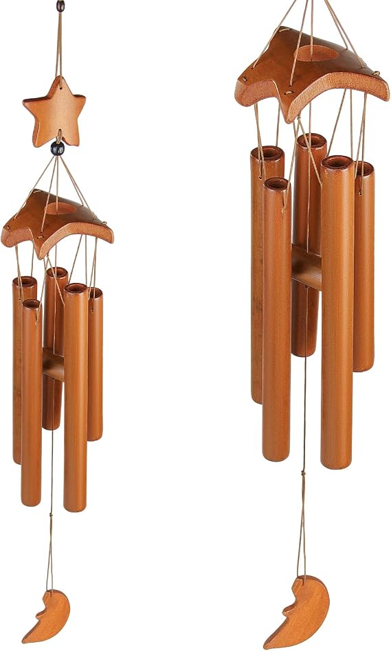 Bamboo Wind Chimes Outdoor,Wooden Wind Chimes for Outside with Amazing Deep Tone, Garden Windchime for Relaxation, Grace.Home Decor for Patio, Garden or Indoor