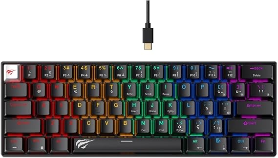 Havit Gamenote KB903L%60 Mekanik Blended Aydınlatma Oyuncu Klavyesi - 61 Tuş (Siyah)