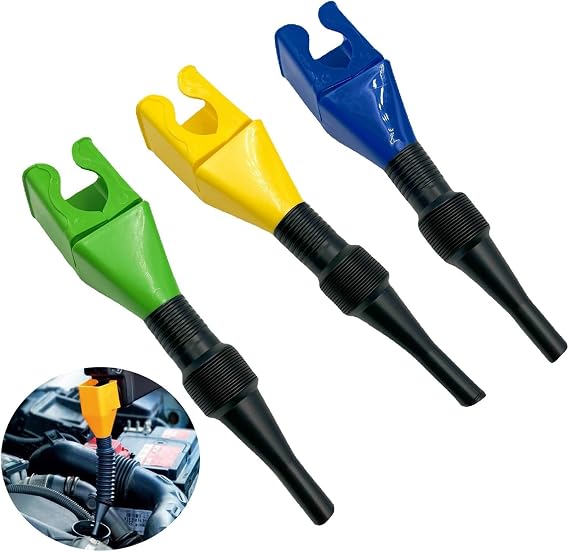 2023 New Retractable Auto Fuel Funnel,Funnels for Automotive Use,Flexible Draining Tool Snap Funnel Oil Funnel,Plastic Funnel,Change Cars&Motorcycles(G-Blue+Yellow+Green),11.81.6in