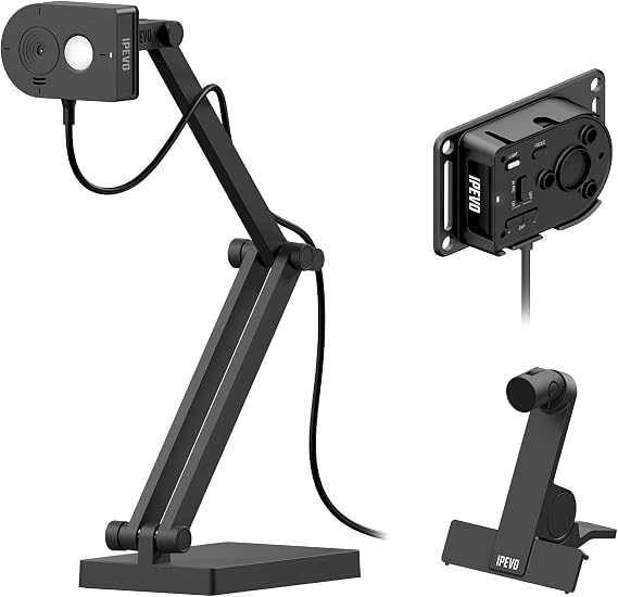 IPEVO MP-8M Multi-Purpose 4K USB 1080P Webcam, Microphone with AI Noise Reduction, Flexible mounting Options, for Video Calls, Gaming, Streaming, Conferencing, Hybrid Work, Streaming, Vlogging