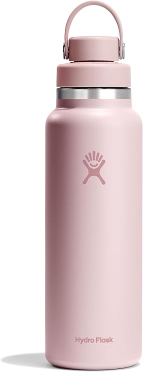 Hydro Flask Water Bottle - Insulated Stainless Steel - Wide Mouth Chug Lid, Non Spill, Leakproof in 40 Oz Tonal Trillium Pink