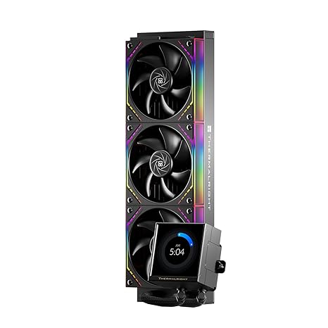 Thermalright Peerless Vision 360 ARGB Black CPU Aio Cooler,PC 360 Specification Water Cooler System,3.95IPS LCD Screen with 480x480 Resolution,for AM4/AM5;Intel 1700/1851,3 Wireless Splicing Fans