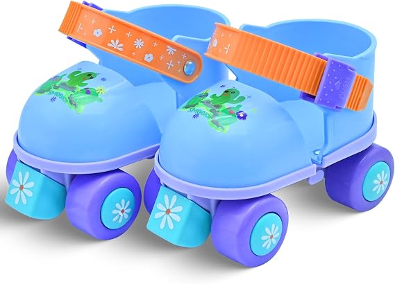 Kids Roller Skates Girls and Boys Ages 2-6, Toddler Rollerskates Adjustable Quad Skate Shoes for Beginners