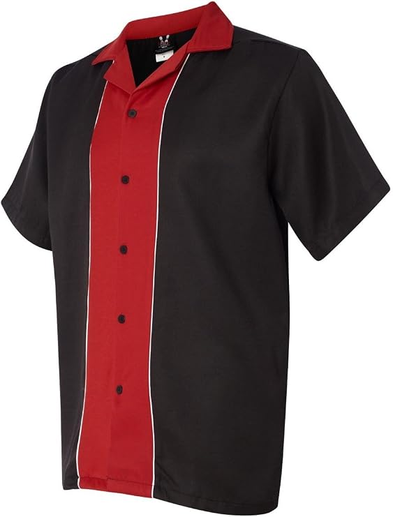 Hilton HP2246 - Quest Bowling Shirt Black/Red