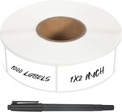 Ortarco 1000 Pcs Removable Food Labels Stickers for Storage Bins, Waterproof & Oil Resistant Freezer Labels with Perforation Line 1 x 2