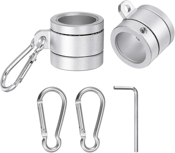 sourcing map 2-Pack Flag Pole Rings, Aluminum Alloy with Bearings, Silver