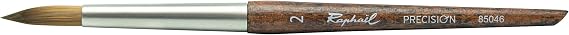 Raphael Precision 85046 Short Handle Mini Brush, Round, 2, Natural