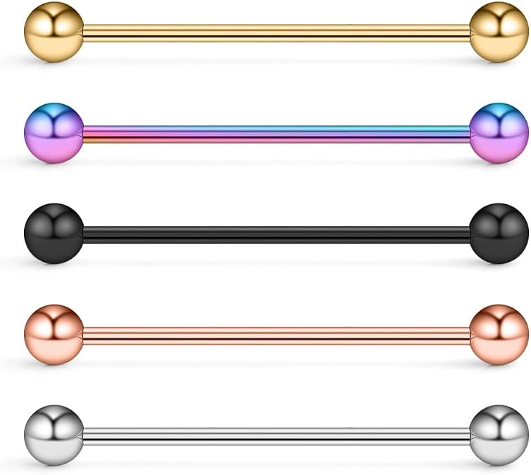 14 Gauge Short Industrial Barbell Cartilage Earring Body Piercing Jewelry 1 1/4 Inch(32mm)