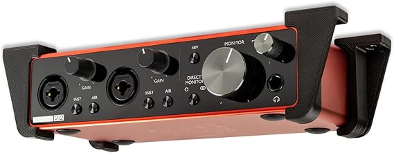 TuneGrip Desk Mount for Focusrite Scarlett 2i2 4i4 8i6 3rd Gen Bracket Black: A Perfectly Sized, Strong, Secure Home for Your Audio Interface - Made in UK