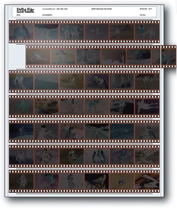 Print File 35mm Size Negative Pages Holds Seven Strips of Six Frames, Pack of 100