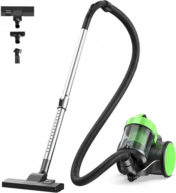 NEWBULIG Canister Vacuum Cleaners for Home, Bagless Vacuum Cleaner, Green