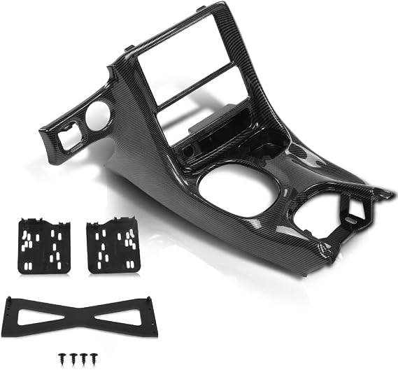 CNNELL Double Din Instrument Center Dash Bezel Kit Compatible with Chevy Corvette C5 1997 1998 1999 2000 2001 2002 2003 2004 Carbon Fiber ABS