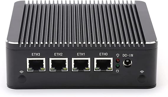 Micro Firewall Appliance, OPNsense, Firewall Hardware, Fanless Mini PC, Intel Pentium Silver N5000, 4 x Intel LAN, Support AES-NI, VGA, HDMI, 16GB RAM, 512GB SSD