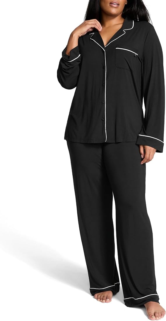 Victoria's Secret Women's Modal Pajama Set, Long Sleeve Button Down Shirt & Pants