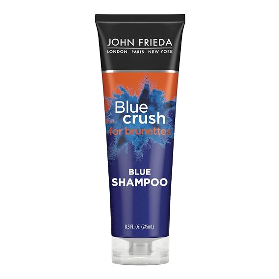 John Frieda Blue Crush Conditioner, Toning Shampoo for Brunette Hair, Nourishes Color-Treated and Natural Hair, Blue Pigments for Vibrant, Cool-Toned Brunette Hair by Reducing Orange Tones, 8.3 Oz